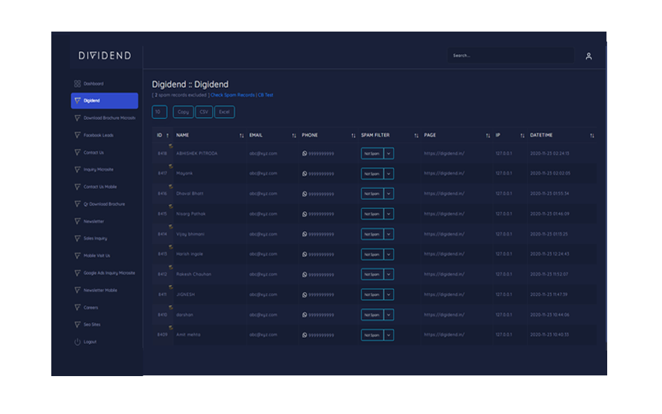 Website Dedicated CRM